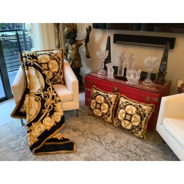 2010s Lion and Urn Versace XL Pillows - a Pair For Sale - Image 5 of 13