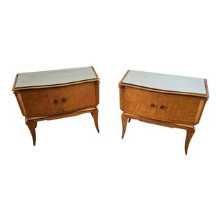 Mid-Century Modern French Burled Maple End Tables - A Pair For Sale