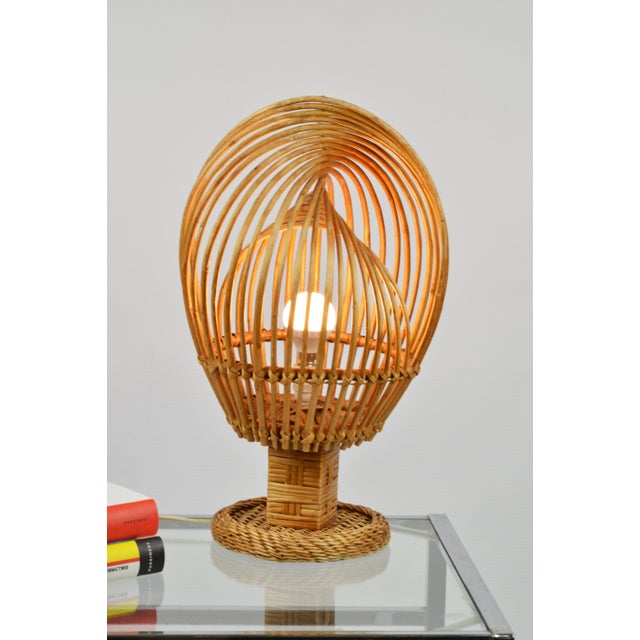 Wicker Table Lamp, 1970s For Sale - Image 5 of 7