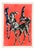 Ernst Bräuer, Three Horses Against Red, 1963, Monotype Paint For Sale