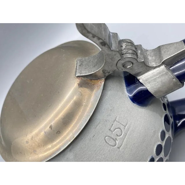 Art Nouveau Model 503 Equestrian Beer Mugs by Leopold Moritz & Karl Capeller for Reinhold Merkelbach, Grenzhausen, 1920s, Set of 2 For Sale - Image 6 of 8