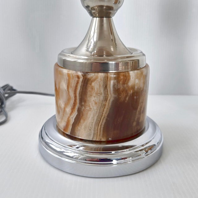 1970s Vintage Egg Lamps in Marble and Chrome Steel from Maison Barbier, 1970s, Set of 2 For Sale - Image 5 of 13