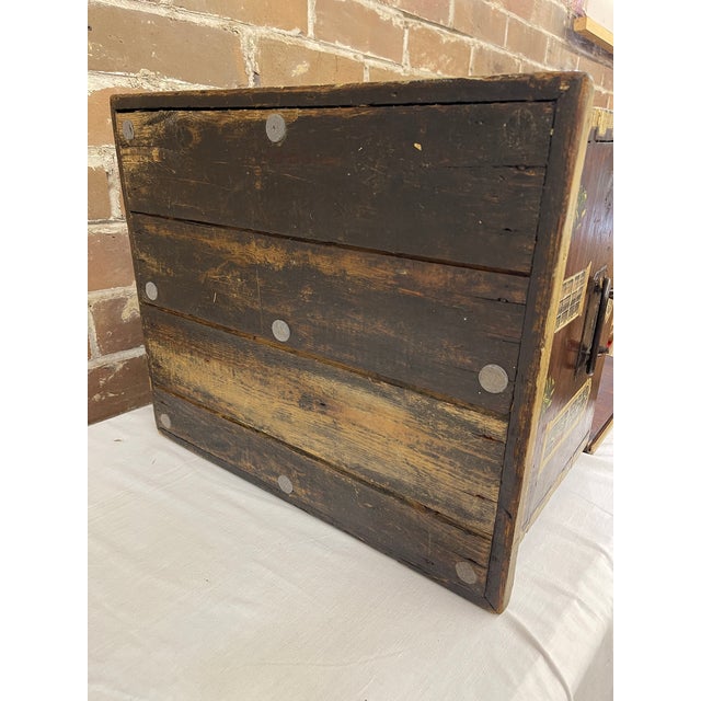 Wood 19th Century English Folk Art Paint-Decorated Georgian House Table Box For Sale - Image 7 of 7
