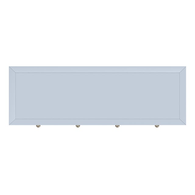 Wood Nora 40 in. W Rectangular Wood 2 Drawer Console Table with Lower Open Shelf, Light Blue For Sale - Image 7 of 8