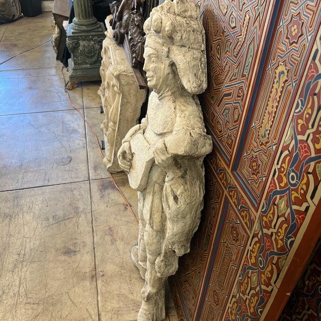 Light Gray 1920s Concrete Jester Architectural Element For Sale - Image 8 of 12