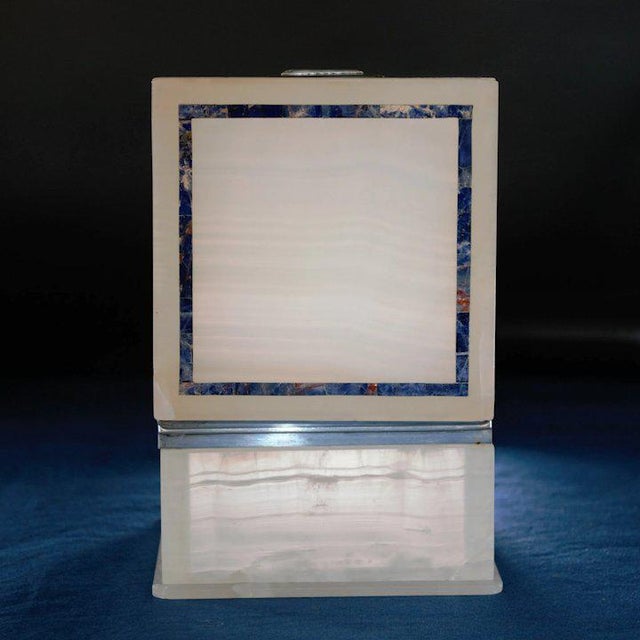 1910s Lapis Inlay Onyx Box For Sale - Image 5 of 13