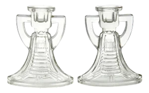 Luxval Victoria Candlesticks by Graffart & Delvenne for Val Saint Lambert, Set of 2