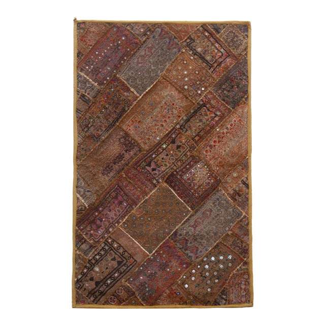 Vintage Bohemian Framed Patchwork Tapestry For Sale