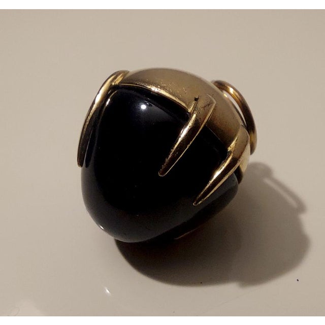 Metal 18k Yellow Gold Pendant with Black Onyx, 1980s For Sale - Image 7 of 18