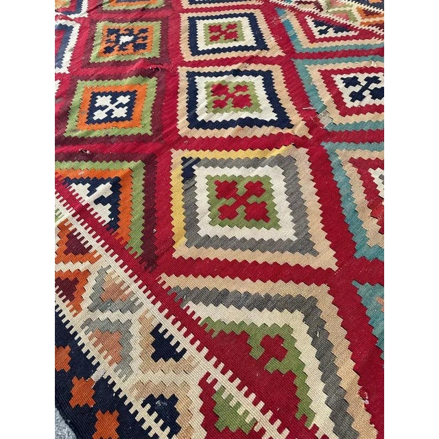 Mid-Century Qashqai Kilim, 1960s For Sale - Image 10 of 13