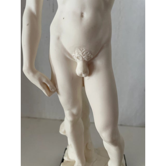 Vintage 1960 Alabaster & Marble "Elaganza" Roman David Nude Sculpture Italy Marked For Sale - Image 4 of 10