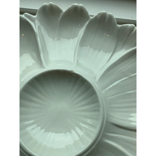 Vintage Italian White Ceramic Flower-Shaped Artichoke Plate For Sale - Image 9 of 12