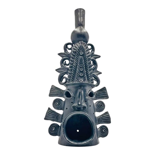 1960s Barro Negro Sculpture by Doña Rosa of Coyotepec Oaxaca, Hand-Signed, Mexican Art For Sale