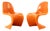 Orange S-Chairs by Verner Panthon for Herman Miller, 1970s, Set of 2 For Sale