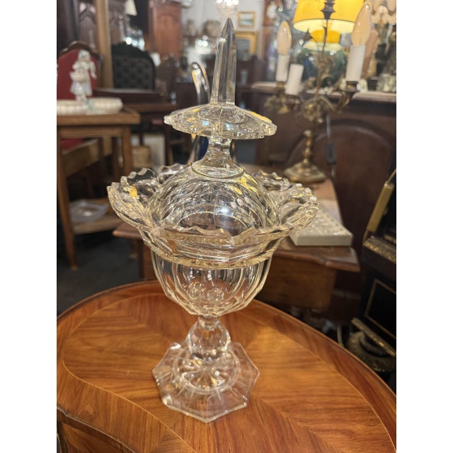 Glass Vintage Crystal Candy Dish, 1930s For Sale - Image 7 of 7