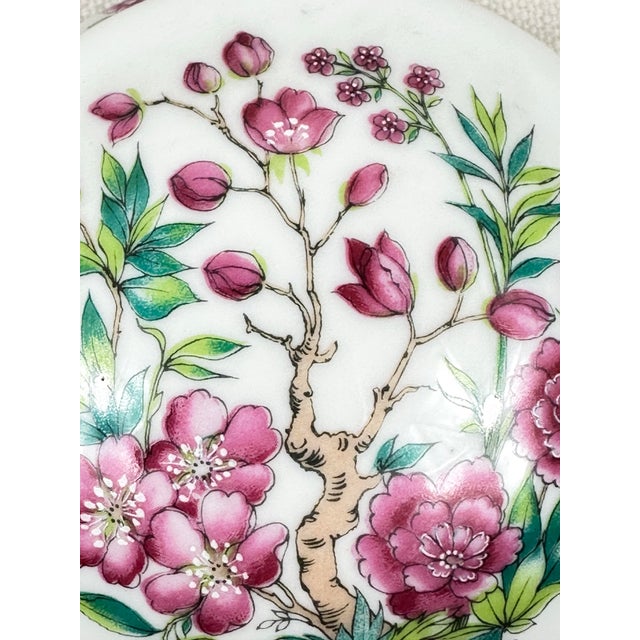 Limoges, France Vintage Limoges Chinoiserie Floral Lidded Box For Sale - Image 4 of 7