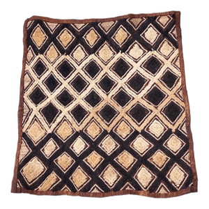Superb Vintage African Kuba Kasai Velvet Raffia Textile Zaire 22 "By 23.5"
