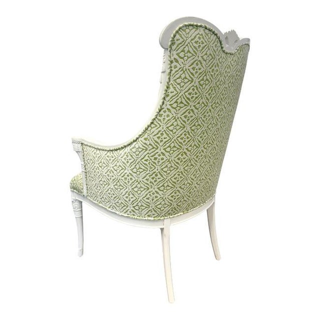 Luis XVI Carved Wood Bergere Chair For Sale - Image 9 of 9