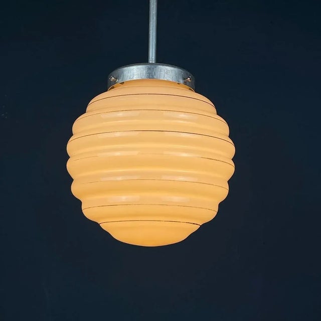 Vintage Pink Glass Pendant Lamp, Italy, 1950s For Sale - Image 11 of 13