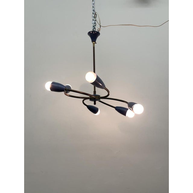 Mid-Century Modern Spider Ceiling Lamp, 1950s For Sale - Image 4 of 18