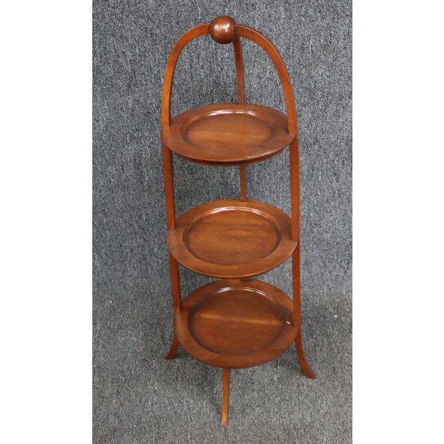 Late 20th Century Cherry Tired Muffin Stand For Sale - Image 5 of 5