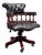 English Chesterfield Desk Chair in Black For Sale