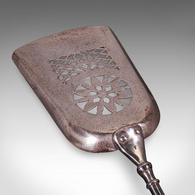 Antique Companion Set, Three Fireside Tools, English, Steel, Brass, Victorian For Sale - Image 11 of 12