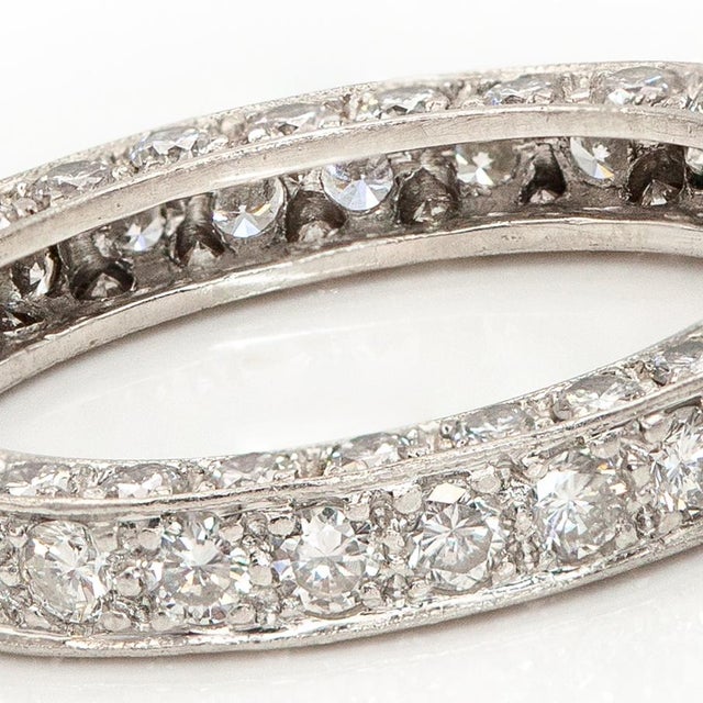 2000 - 2009 Platinum Diamond Eternity Band, Size 6 For Sale - Image 5 of 11