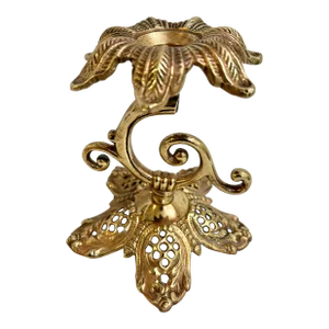 Vintage Ornate Brass Candle Stick Holder in the Shape of a Flower