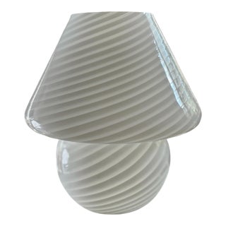 1960s Murano Glass Swirl Mushroom Table Lamp For Sale