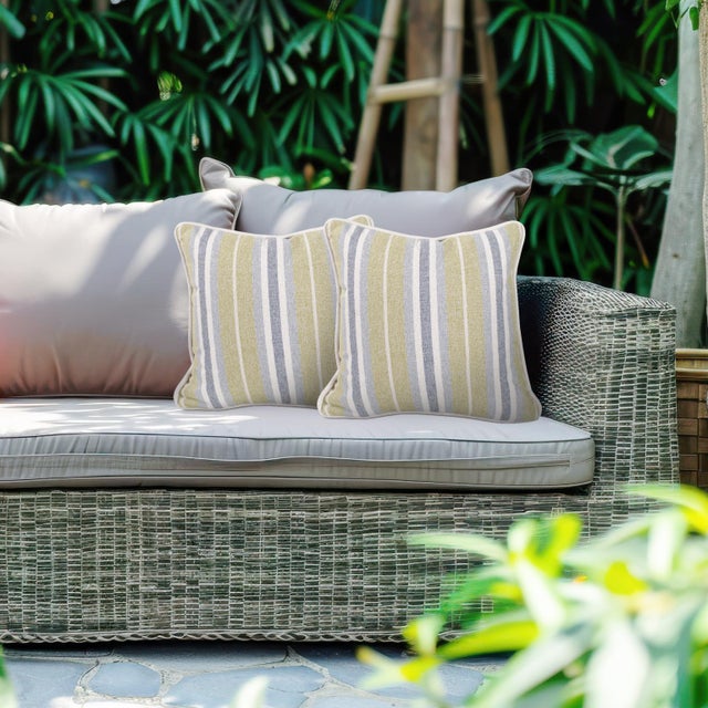 Indoor/Outdoor Pillow 24 x 24 Dune Moss For Sale - Image 9 of 11