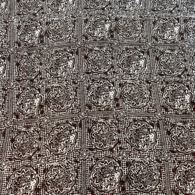 Contemporary Raoul Textiles Hand Printed Bhandana in Cardamom Brown Linen Fabric- 1 1/2 Yards For Sale - Image 3 of 6