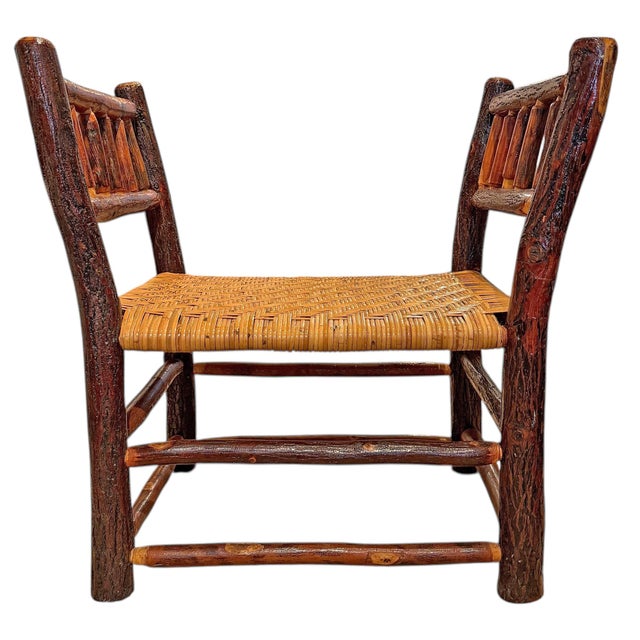 Modern Vintage Old Hickory Bench For Sale - Image 3 of 11