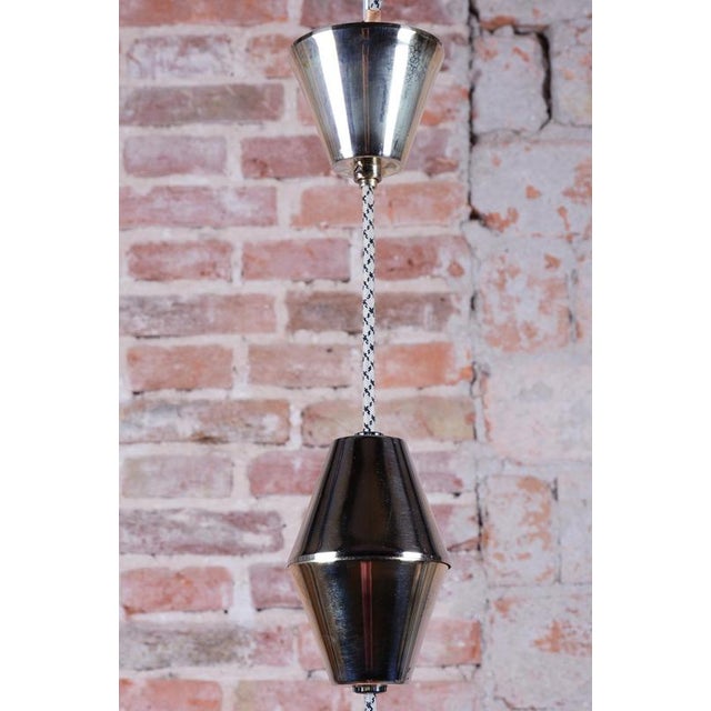 Mid-Century Chandelier in Brass and Lacquered Steel, Czech, 1960s For Sale - Image 10 of 18