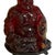 Plastic Vintage Mid-Century Large Translucent Red Resin Laughing Buddha Statue on Carved Wood Base China C. 1960s For Sale - Image 7 of 11