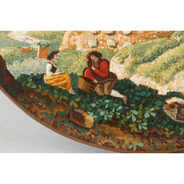 Round Micromosaic Depicting Mausoleum of Cecilia Metella on the Appian Way, Early 19th Century For Sale - Image 5 of 15