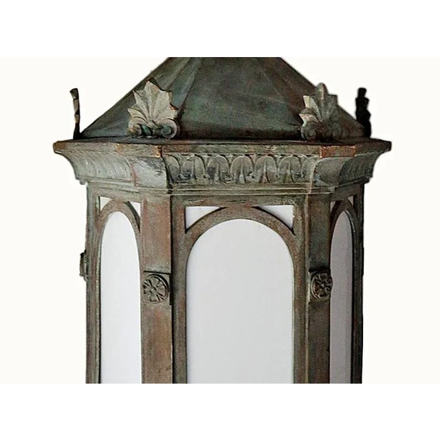 Antique Hanging Lantern - English Style Copper For Sale - Image 4 of 5