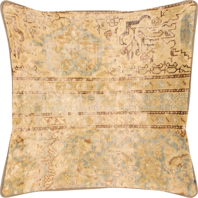 1940s Persian Melayer Pillow. Hand Sewn using fragments of Melayer carpets. Fiber fill. 523175