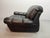 Large Italian Space Age Postmodern Black Leather Lounge Chair with Brass Buttons and Cord Lacing from Busnelli, 1970s For Sale - Image 9 of 10