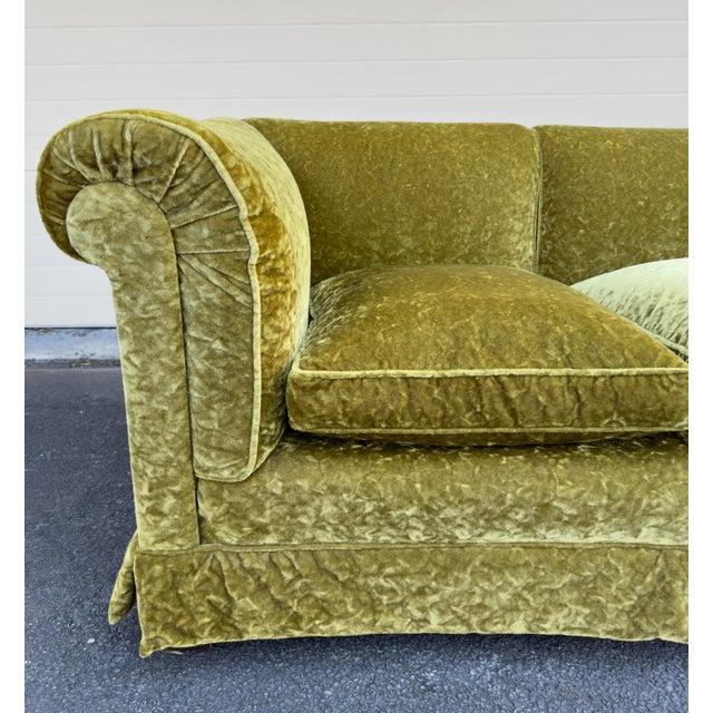 English Vintage English Velvet Chesterfield Sofa For Sale - Image 3 of 7