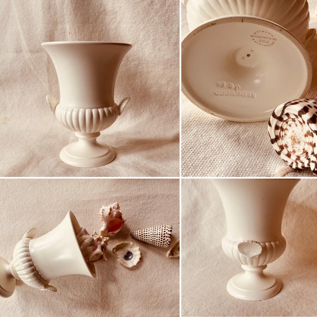 Rare 1930s Wedgwood Shell-Motif Urn Vase - Moonglow Glaze Perfection For Sale - Image 10 of 12