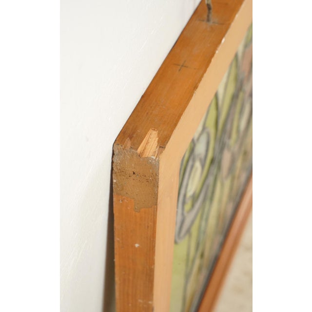 Wood Victorian Scrolling Foliage Stained Glass Window For Sale - Image 7 of 7