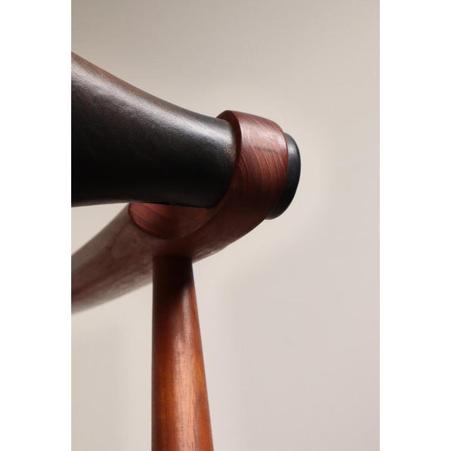 Model CH-34 Armchair in Teak & Black Leather from Hans J. Wegner, 1950s For Sale - Image 11 of 18