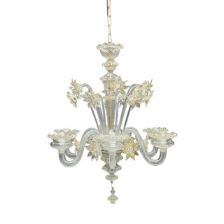 Murano Glass Floral Chandelier, 1980s For Sale