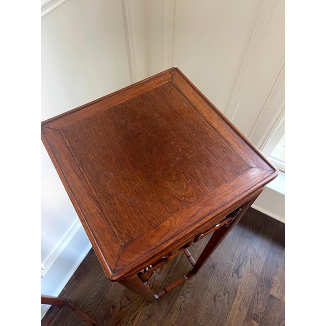 Brown Pair of Antique Chinese Wood Stands Pedestal Tables For Sale - Image 8 of 17