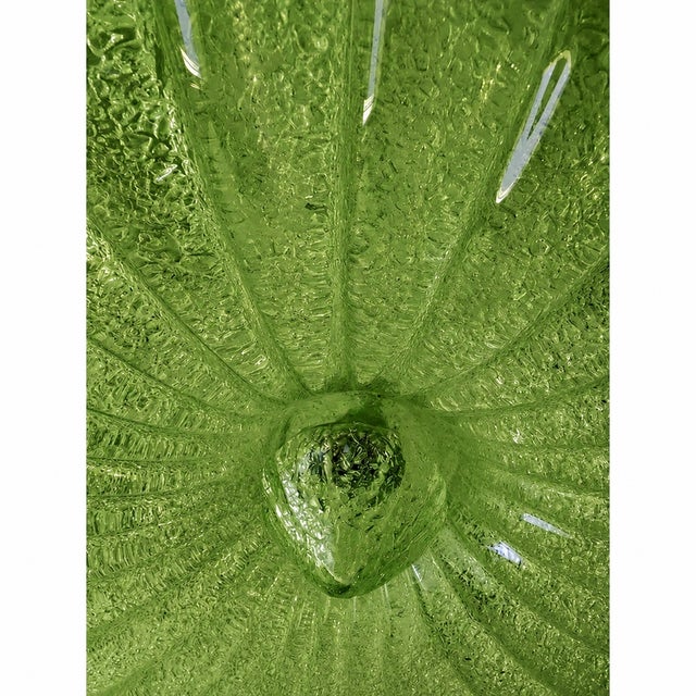Green Murano Glass Italian Graniglia" Budino" Flush Mount in 70' Style For Sale - Image 11 of 14