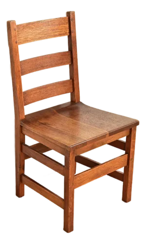 L. & J. G. Stickley Antique Mission Oak Arts & Crafts Ladder Back Desk Chair or Side Chair, Circa 1910