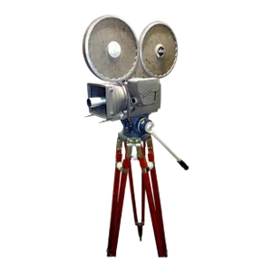 Cinema Newsreel Camera Circa 1953, as Sculpture, All Original With Correct Vintage Wood Tripod