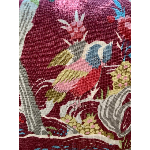 Chinoiserie Schumacher Yangtze River Burgundy Print Throw Pillow | Chairish