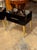 Modern Italian High Gloss Black Lacquered Side Tables With Brass Accents For Sale - Image 4 of 7